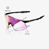 Lunettes 100% Hypercraft, noir brillant, photochromiques Purple Mirror